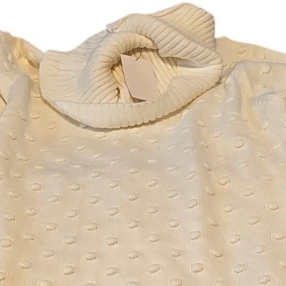 NWTJH Collection Womens Cream Knit Sweater Dress Long Sleeve Cowl Neck Size L NWTJH Collection Womens Cream Knit Sweater Dress Long Sleeve Cowl Neck Size L
